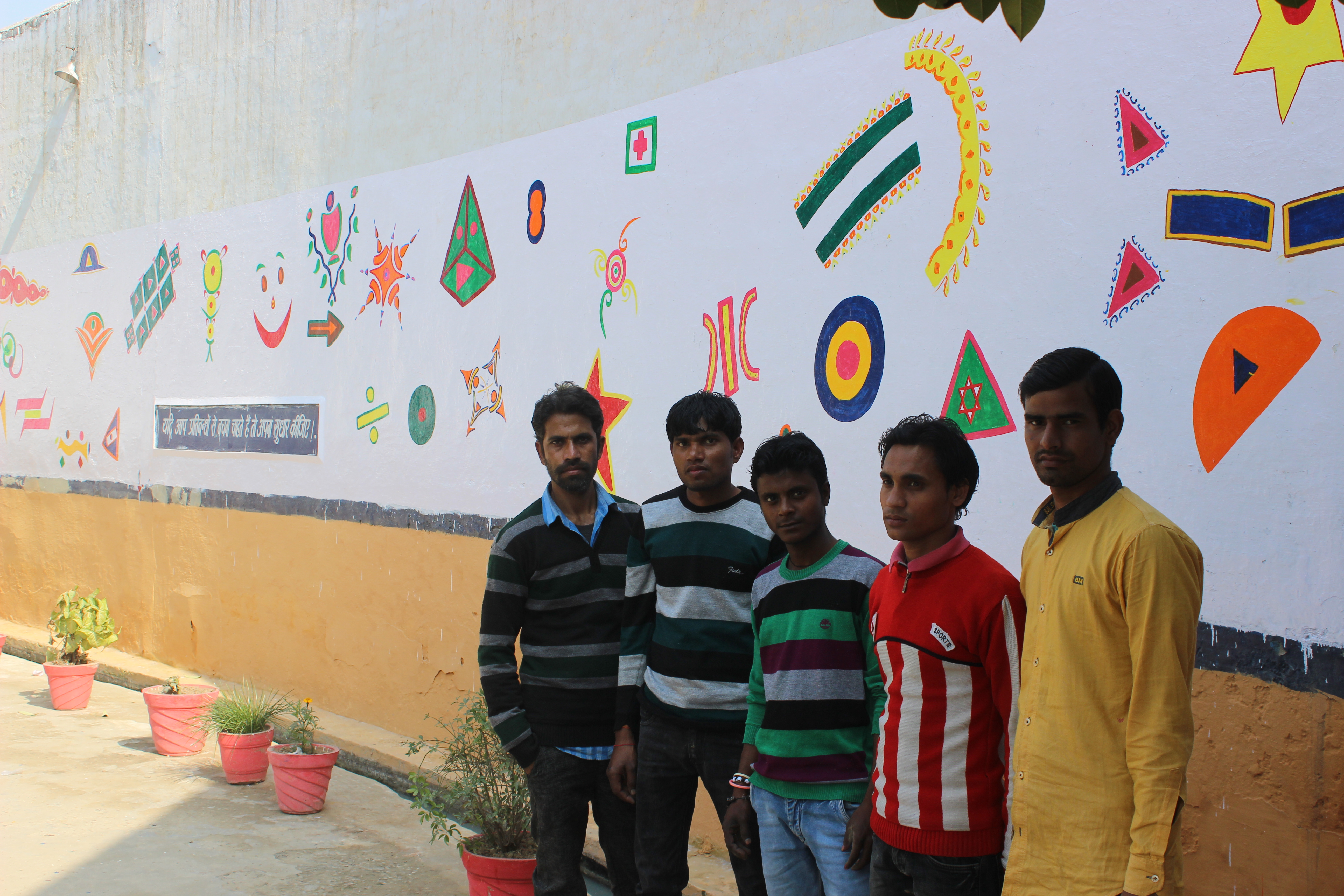 All the painters of the jail. from left- Vivek, krishna, Ajay and Amit
